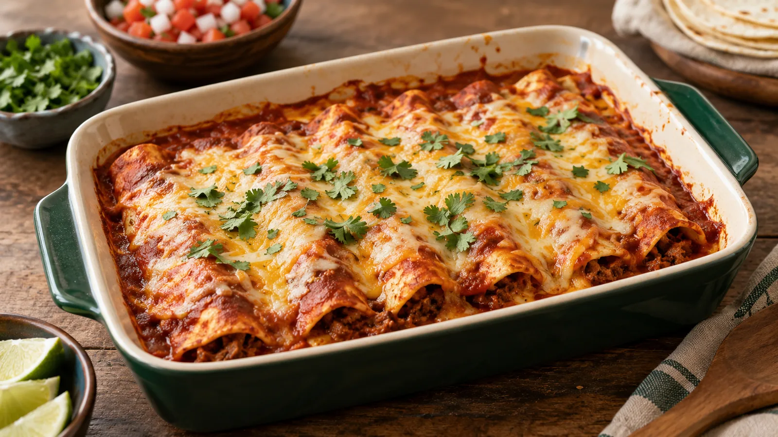Cheesy Beef Enchiladas - Hispanic Supermarket Recipe